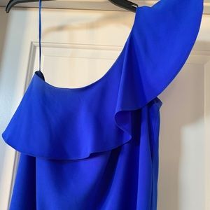 Royal blue one shoulder dress